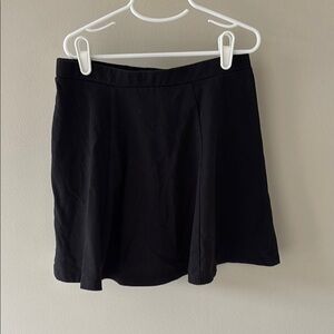 Black knit mini skirt